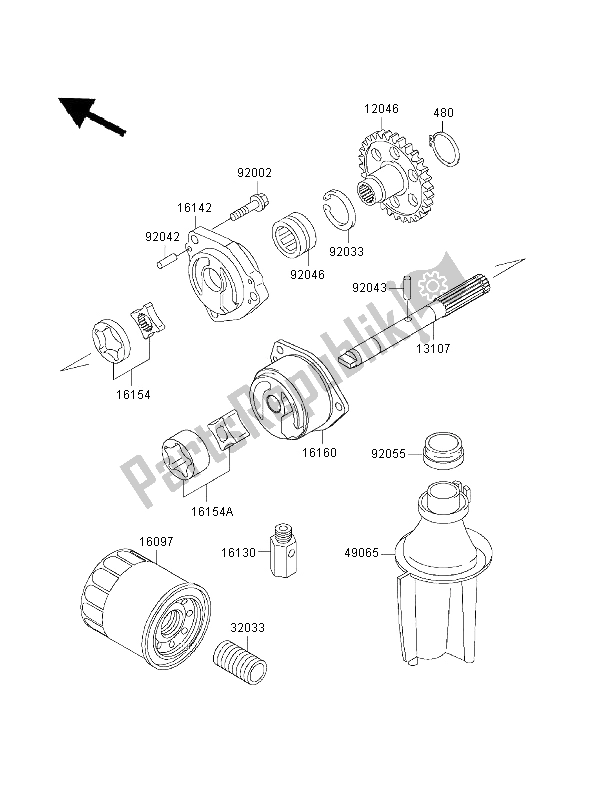 Tutte le parti per il Pompa Dell'olio del Kawasaki Ninja ZX 7 RR 750 1997