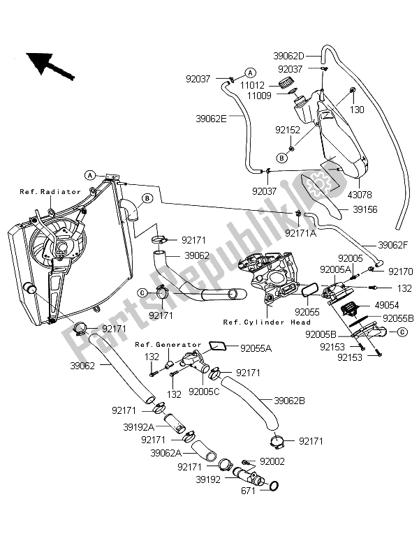 Tutte le parti per il Tubo Dell'acqua del Kawasaki Ninja ZX 10R 1000 2012