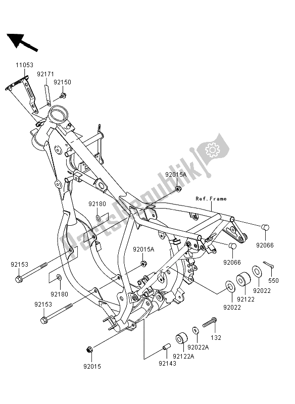 All parts for the Engine Mount of the Kawasaki KX 65 2013