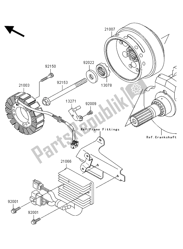 All parts for the Generator of the Kawasaki VN 1500 Mean Streak 2002