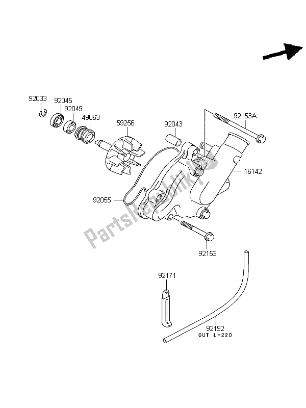 Wszystkie części do Pompa Wodna Kawasaki KLV 1000 2004