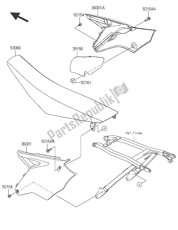 All parts for the Side Covers of the Kawasaki KX 450F 2016