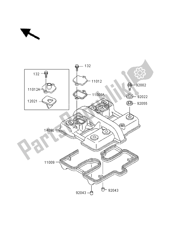 Tutte le parti per il Coperchio Della Testata del Kawasaki EN 500 1997