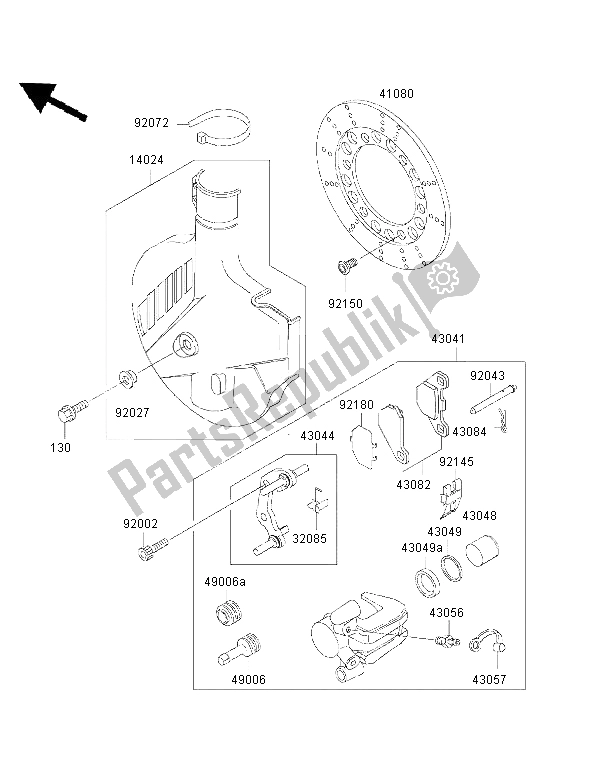 Tutte le parti per il Freno Anteriore del Kawasaki KMX 125 1999