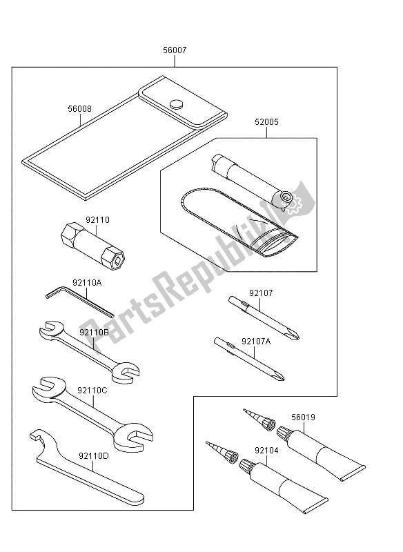 Toutes les pièces pour le Outils Propriétaires du Kawasaki KVF 360 4X4 2012