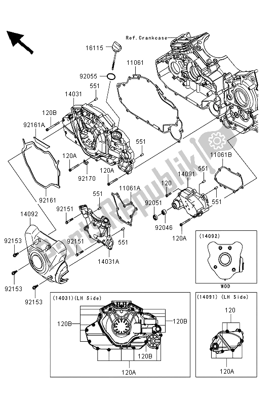 Todas las partes para Cubierta (s) Izquierda Del Motor de Kawasaki VN 1700 Voyager Custom ABS 2013