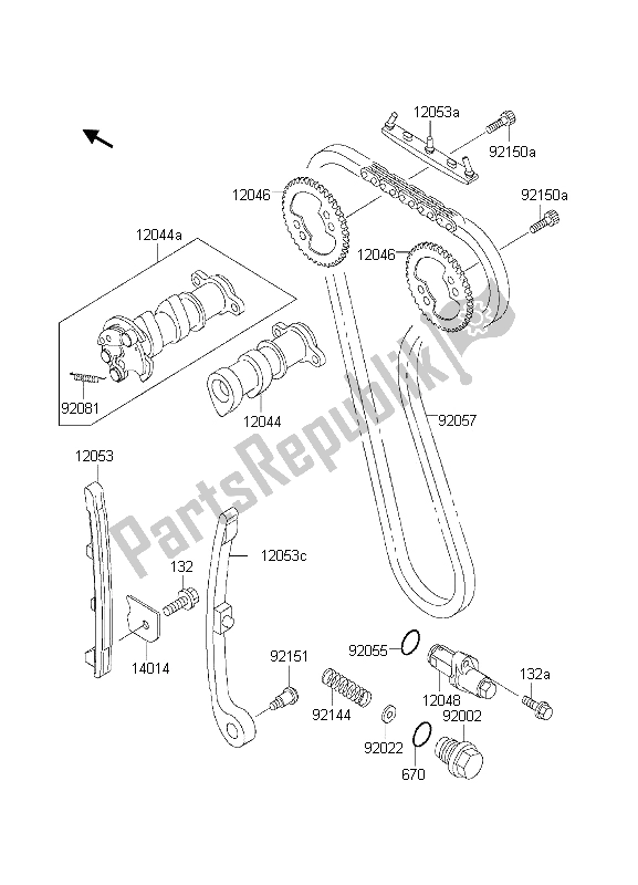 Todas las partes para árbol De Levas Y Tensor de Kawasaki KLX 300R 2000