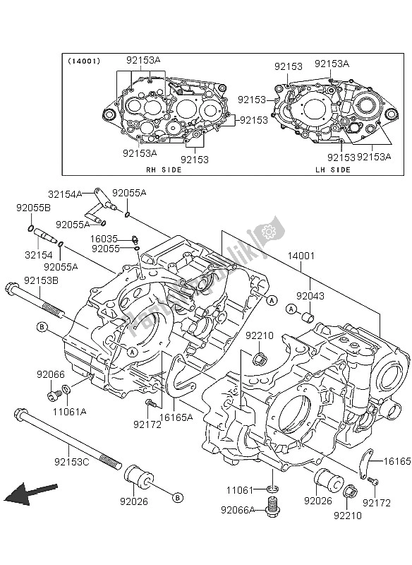 Tutte le parti per il Carter del Kawasaki KFX 400 2005