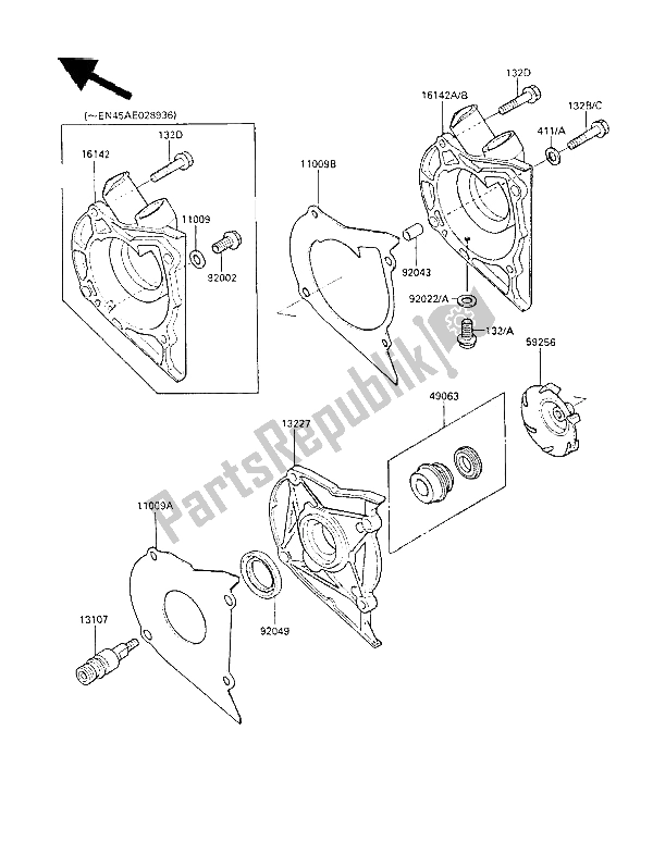 Toutes les pièces pour le Pompe à Eau du Kawasaki LTD 450 1985