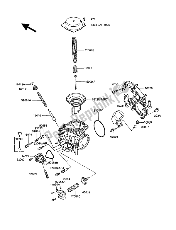 All parts for the Carburetor Parts of the Kawasaki VN 750 Twin 1987