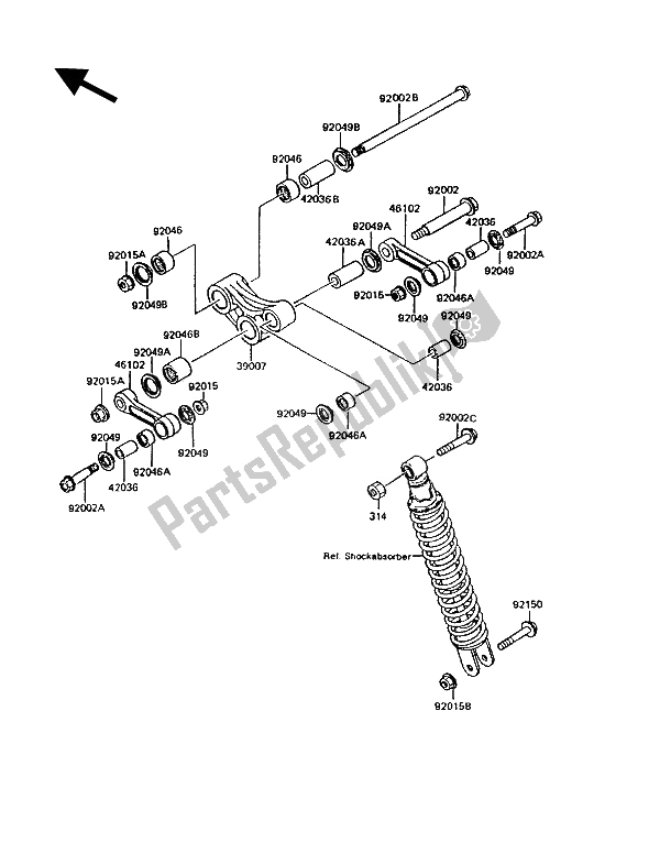 All parts for the Suspension of the Kawasaki KMX 125 1991