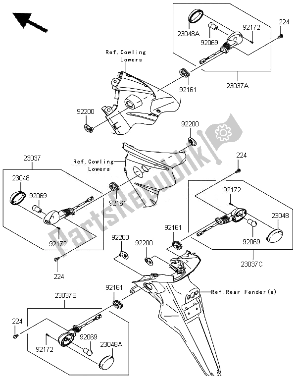 All parts for the Turn Signals of the Kawasaki Ninja 250R 2011