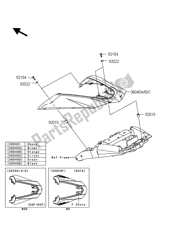 Toutes les pièces pour le Couvercles Latéraux du Kawasaki Z 1000 2010