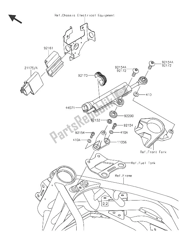 Tutte le parti per il Ammortizzatore Di Sterzo del Kawasaki Ninja H2R 1000 2016