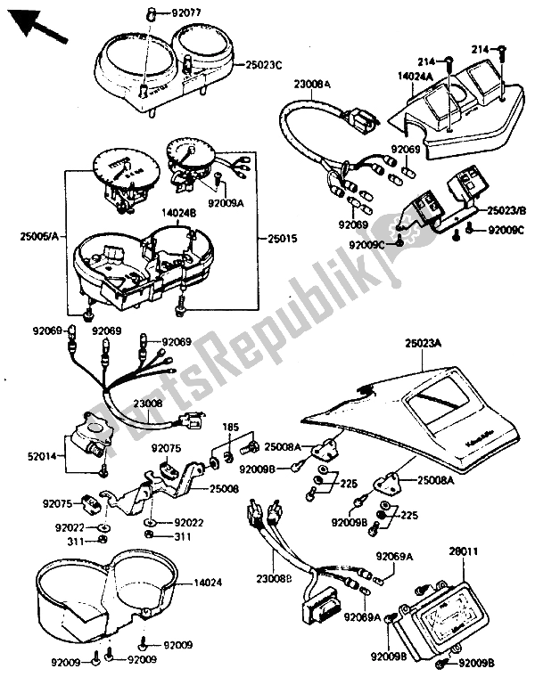 Todas as partes de Metro do Kawasaki GPZ 750 1985