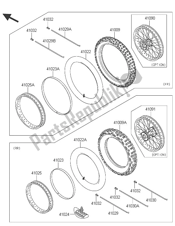 All parts for the Tires of the Kawasaki KX 85 LW 2016