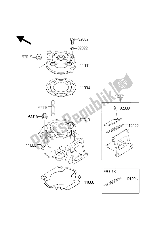 Wszystkie części do G? Owica Cylindra I Cylinder Kawasaki KX 65 2000