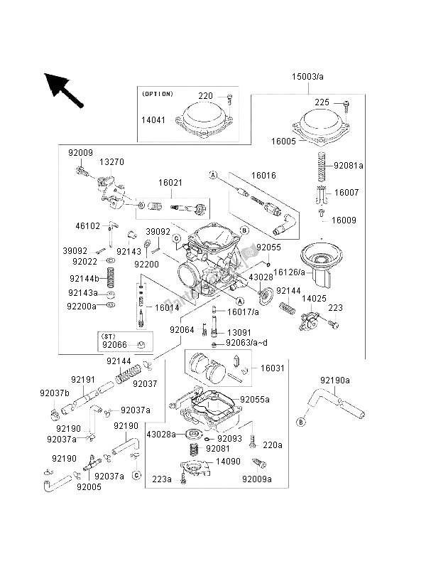 All parts for the Carburetor of the Kawasaki VN 800 Classic 2000