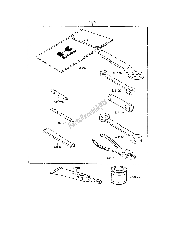 All parts for the Tool of the Kawasaki KE 100 1991