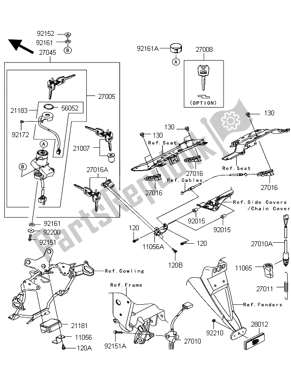 Wszystkie części do Stacyjka Kawasaki Z 750 ABS 2011