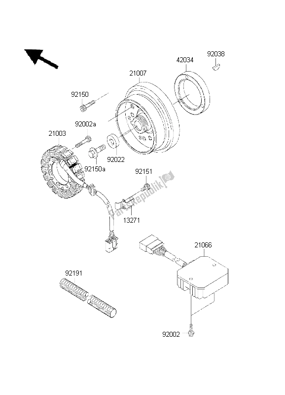 Toutes les pièces pour le Générateur du Kawasaki W 650 2001