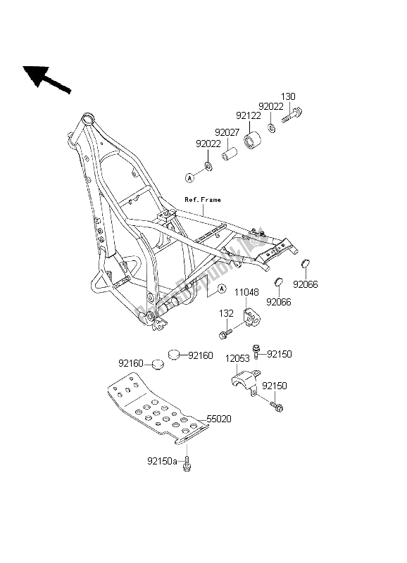 Toutes les pièces pour le Ferrures De Cadre du Kawasaki KLX 300R 2003