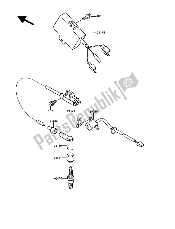 All parts for the Ignition System of the Kawasaki KMX 125 1991