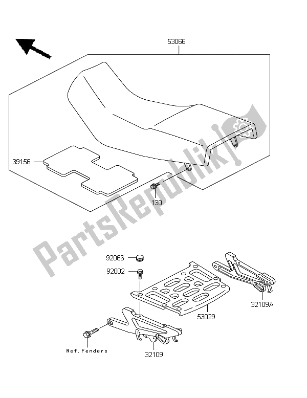 All parts for the Seat of the Kawasaki KLE 500 2006