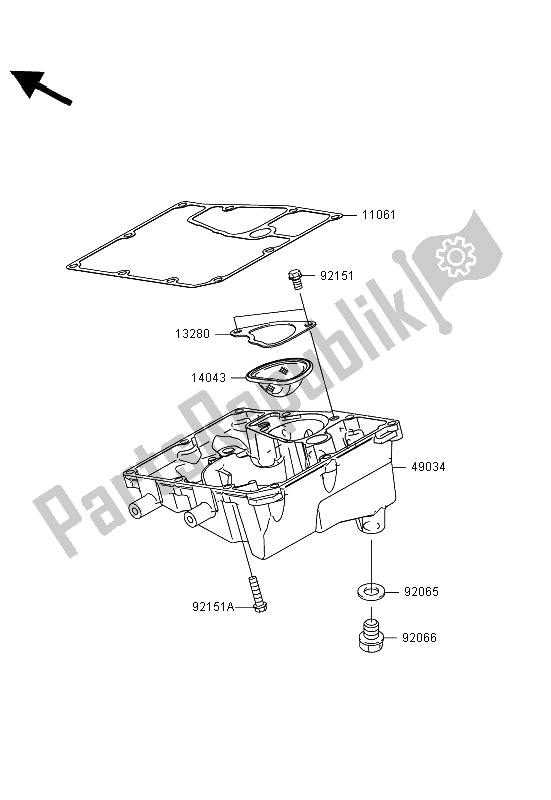 All parts for the Oil Pan of the Kawasaki Versys 650 2008