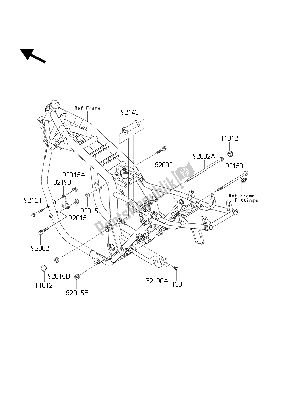 Tutte le parti per il Supporto Del Motore del Kawasaki ZRX 1200 2004