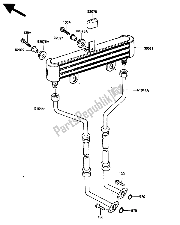 Todas las partes para Enfriador De Aceite de Kawasaki GPZ 750 1987