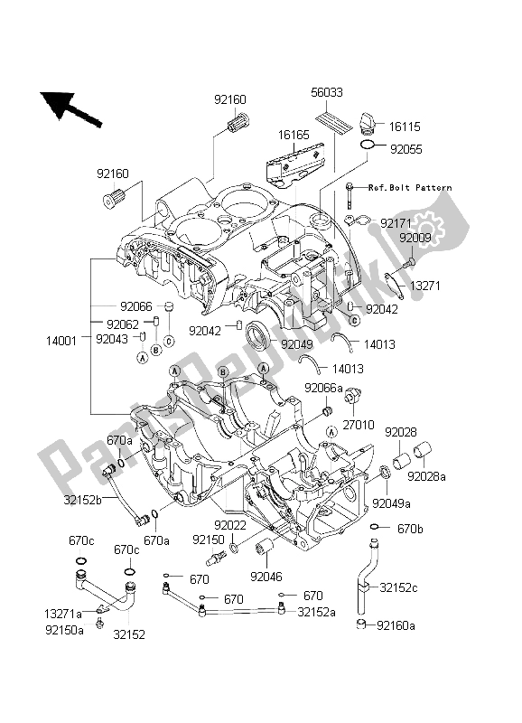 Tutte le parti per il Carter del Kawasaki W 650 1999