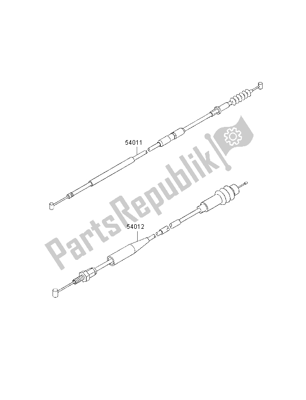 All parts for the Cables of the Kawasaki KX 125 2001