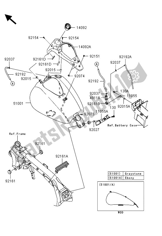 All parts for the Fuel Tank of the Kawasaki VN 1700 Classic ABS 2013