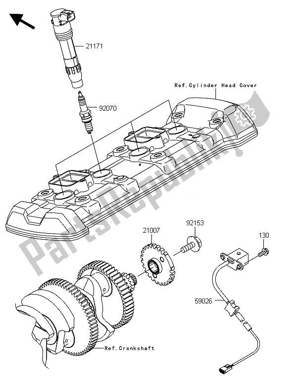 All parts for the Ignition System of the Kawasaki ZX 1000 SX ABS 2014