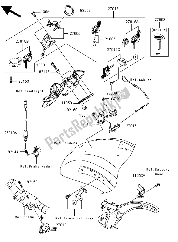 Todas las partes para Switch De Ignición de Kawasaki VN 2000 2006