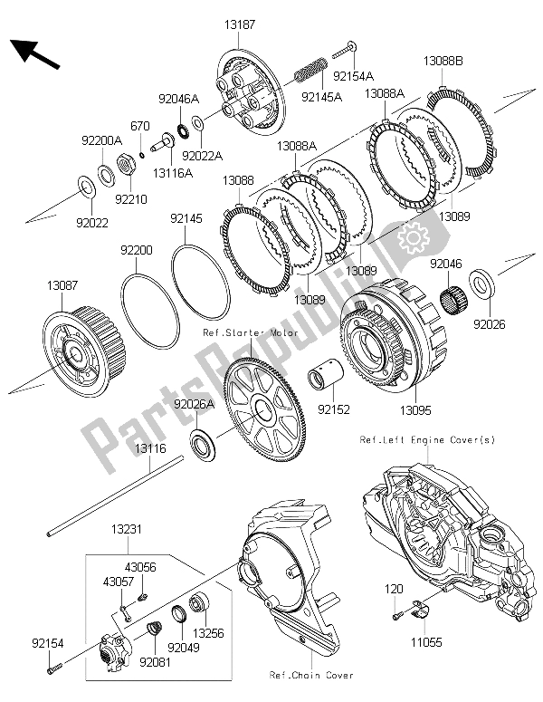 Todas las partes para Embrague de Kawasaki Vulcan 1700 Voyager ABS 2015