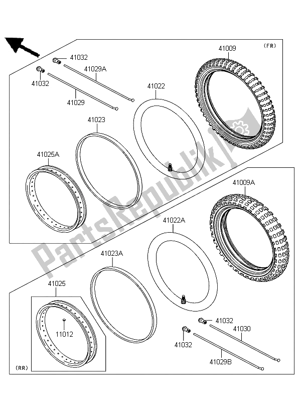 Todas as partes de Pneus do Kawasaki KLX 110 2013