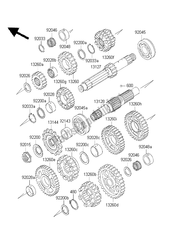 Todas las partes para Transmisión de Kawasaki Ninja ZX 7R 750 2001