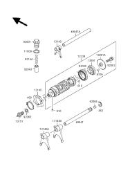 tambour de changement de vitesse et fourchette de changement de vitesse