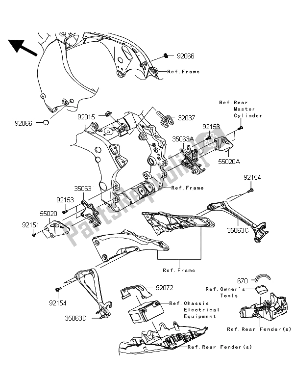 Tutte le parti per il Montaggi Della Struttura del Kawasaki Ninja ZX 10R 1000 2012