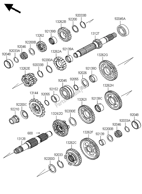 Tutte le parti per il Trasmissione del Kawasaki Ninja ZX 6R 600 2007