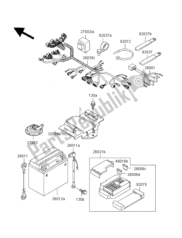 All parts for the Chassis Electrical Equipment of the Kawasaki ZXR 400 1997