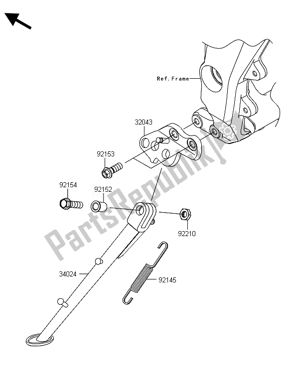 All parts for the Stand(s) of the Kawasaki ZX 1000 SX ABS 2014