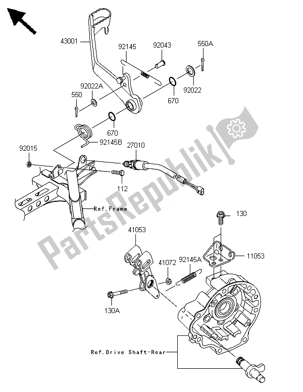 Toutes les pièces pour le Pédale De Frein du Kawasaki Brute Force 750 4X4I Epshef 2014