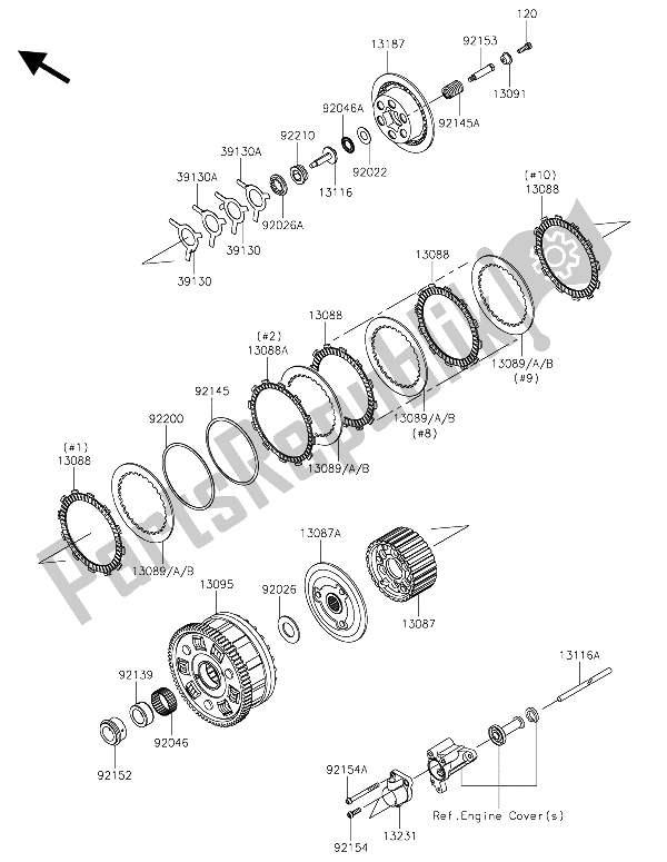 Todas las partes para Embrague de Kawasaki Ninja H2R 1000 2015