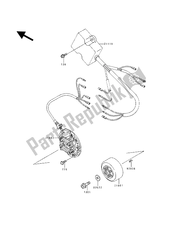 All parts for the Generator of the Kawasaki KX 100 1994