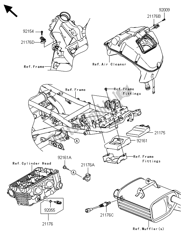 Alle onderdelen voor de Brandstof Injectie van de Kawasaki Versys 1000 ABS 2014