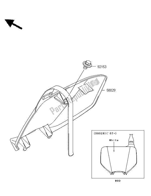 Todas las partes para Accesorio de Kawasaki KX 250 2006