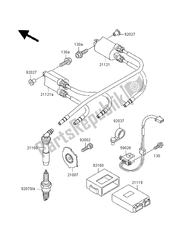 All parts for the Ignition System of the Kawasaki ZXR 400 1999